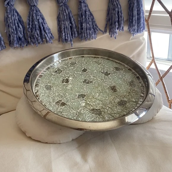 🪞 dreamy round mosaic platter 13.5” - Picture 4 of 10